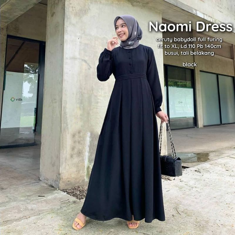 DRESS CERUTY TERBARU/NAOMI DRESS ORI/GAMIS CERUTY BABYDOLL/GAMIS MUSLIMAH TERLARIS/FAR MOSLEMSTORE