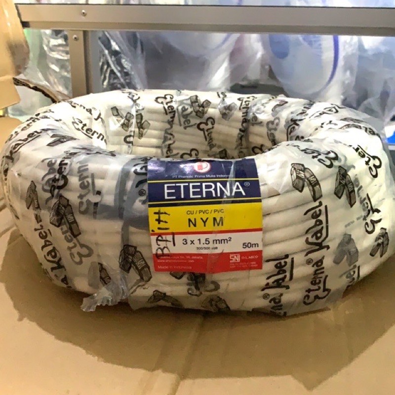 PERMETER KABEL LISTRIK ETERNA SNI LMK 3x1,5 3x1.5 3x1,5 3 x 1,5 mm ECER PERMETER