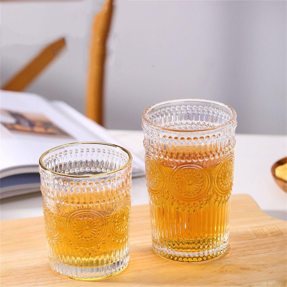 Solighter Sunflower Glass Cup Cangkir Minuman Dingin Lapisan Tunggal Kreatif Cangkir Minum