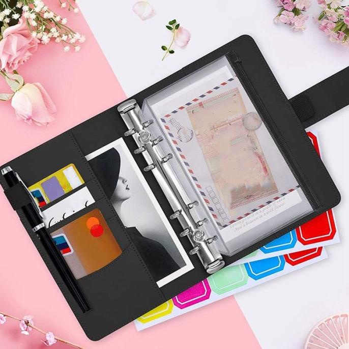 

Binder Kulit Sentetic Binder Budgeting Binder A6 6 lubang 6 ring
