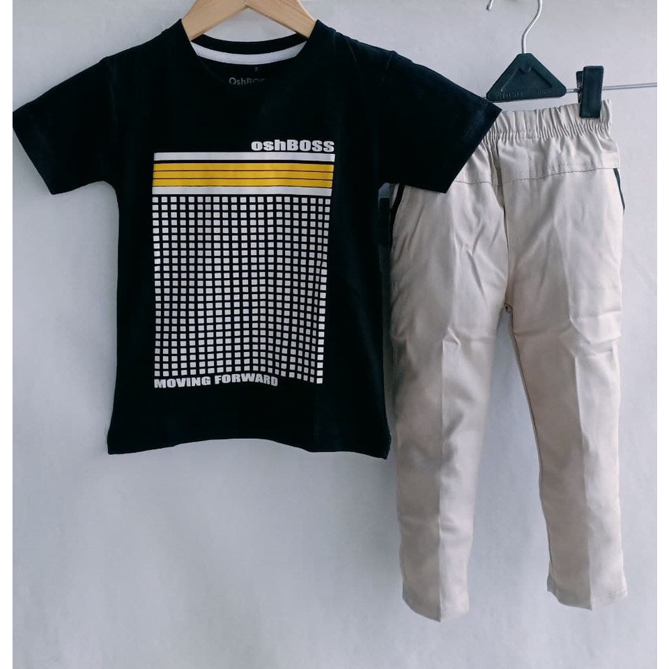 STCPJ- PREMIUM SETELAN CHINO PANJANG DAN KAOS DISTRO SUPERHERO ANAK 1-10 TAHUN ( COD ) PART 2-TITIK KUNING