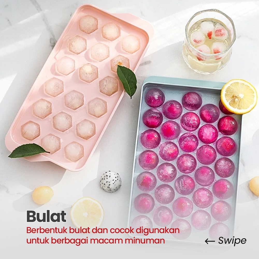 Cetakan Es Batu Bulat Ice Tray Pembuat Es Batu