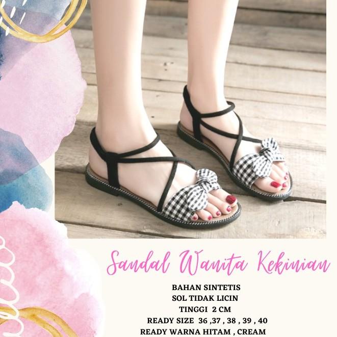 ♪ Sandal Selop Wanita Tali Depan Jelly Glanzton ✮
