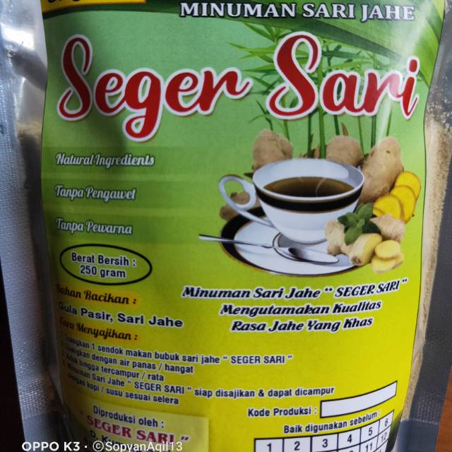 

MINUMAN SERBUK SEGER SARI. SARI JAHE