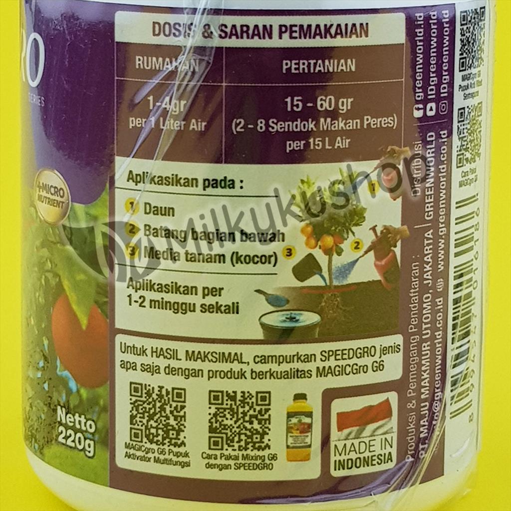 PUPUK SPEEDGRO 05 BUAH 220 GRAM KEMASAN PABRIK