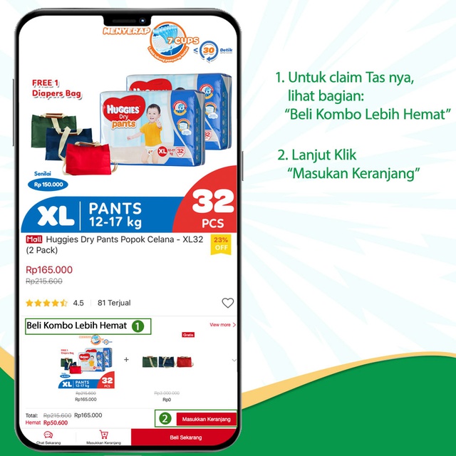 harga huggies dry diapers