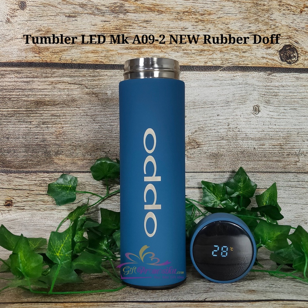 Jual Tumbler Custom Nama ~ Led Rubber Suhu Temperatur Mk A09 2 Doff New ~ Smart Tumbler Free 7712