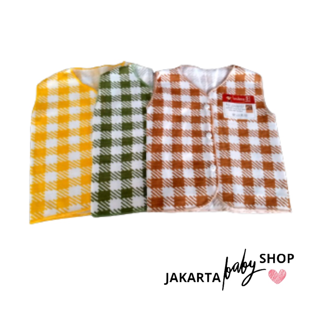 BAJU BAYI BARU LAHIR TANPA LENGAN MOTIF KOTAK EKSLUSIF LUSIANA E ISI 1PC/6PC 652303