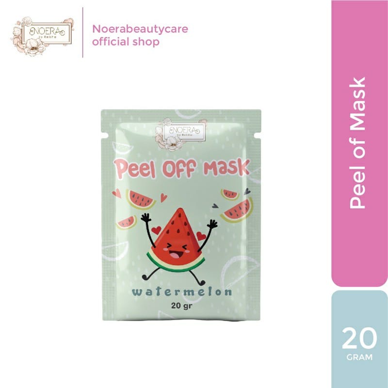 Noera Peel Off Mask Watermelon | Rubber Mask BPOM | NOERA WATERMELON PEEL OFF MASK Masker Organik Rubber Mask Wajah Sehat Putih Bersih BPOM