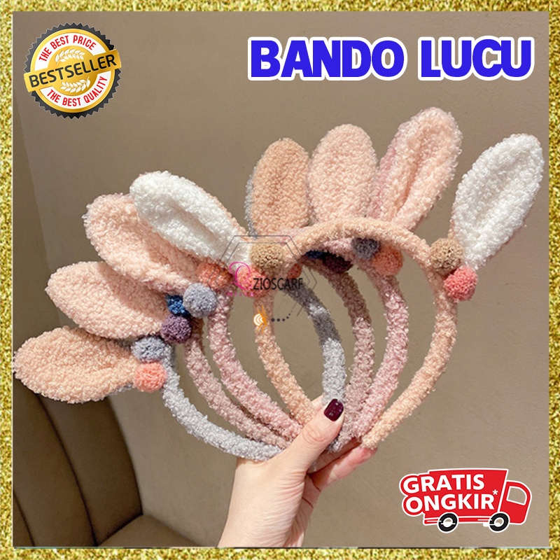 BANDO KOREA WANITA ANAK PEREMPUAN KUPING KELINCI BUNNY AKSESORIS BANDANA LUCU IMPORT AK62