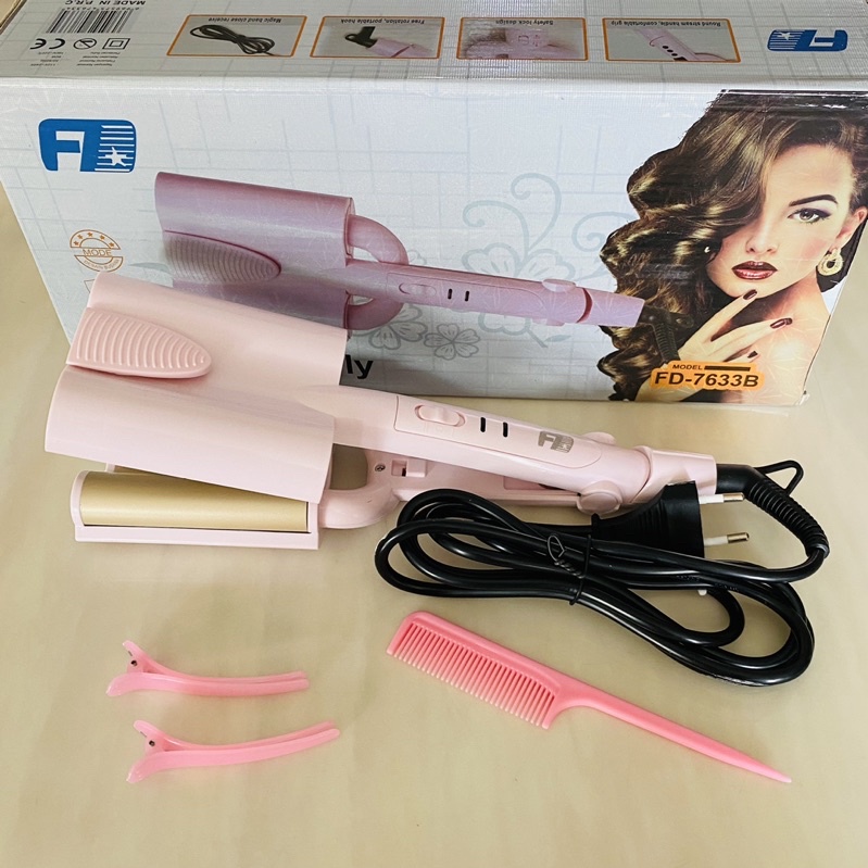 Catokan Catok Rambut Keriting DF-7633B / Catok Keriting Rambut Bulat / Alat Keriting Rambut Praktis / Hair Curly Professional / Pengeriting Rambut Berkualitas / Alat Curly / Catokan Rambut Murah