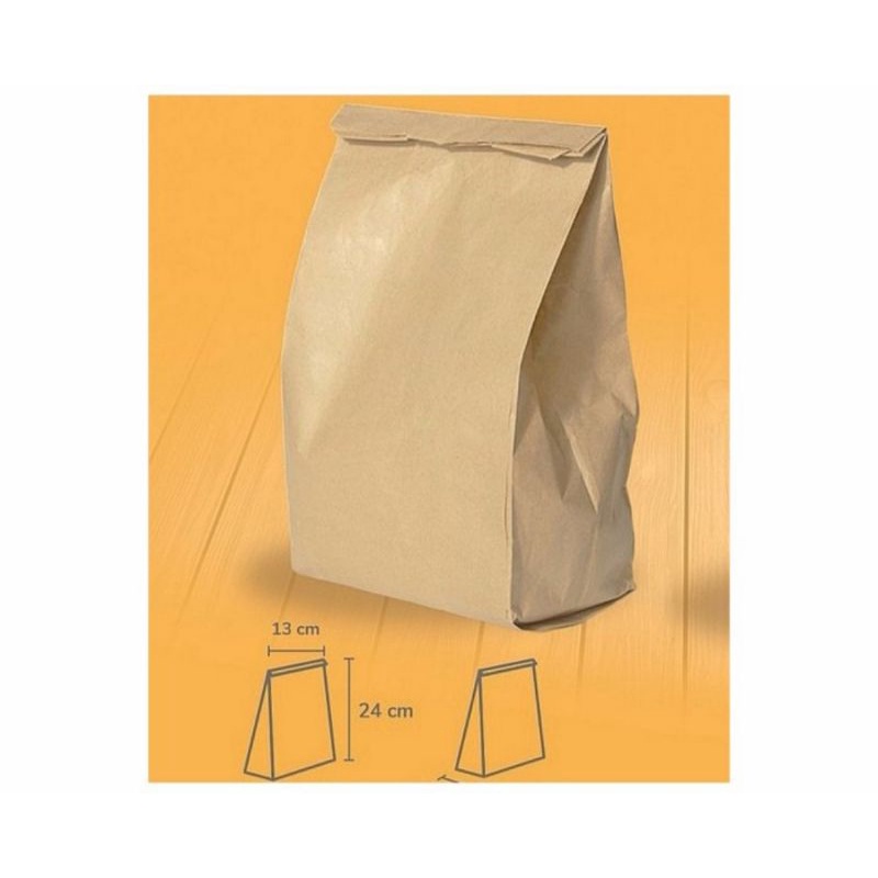 

Paper Bag Kertas Coklat Putih Tipis Kantong Makanan Isi 100 Pcs Flat