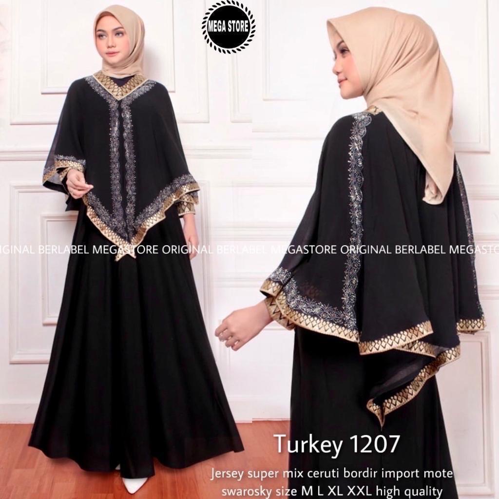 Gamis Turki by Butik Solo Bahan Jersey mix Ceruti Bordir Ori Kode GAMIS TURKEY ORI