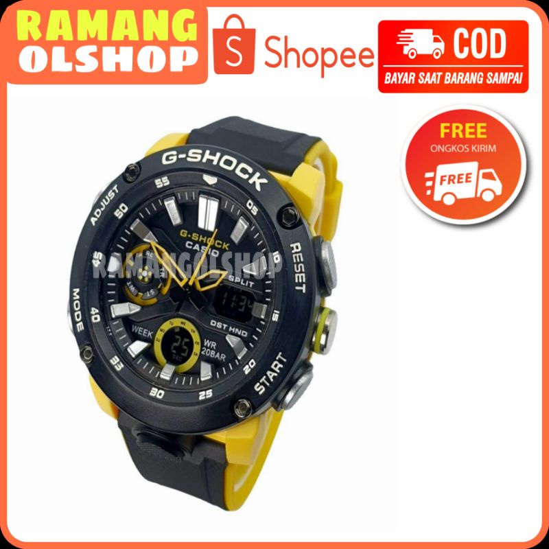 Jam tangan pria/wanita Casio G-Shok GA1000 tali kuning harga promo oleh ramang olshop