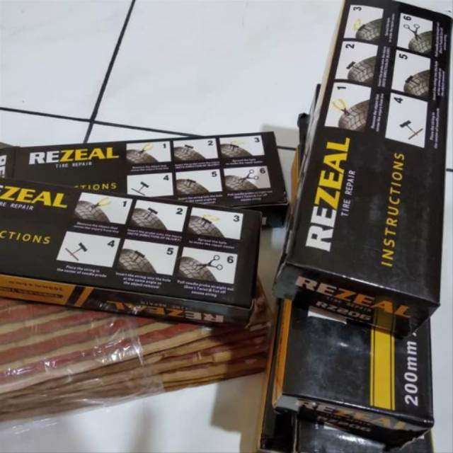 Tubeless Tire Repair Strings Cacing Karet Tambal Ban. REZEAL