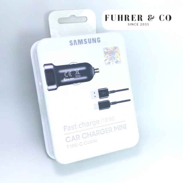 Car Charger Mini Charger Mobil Samsung A5 A7 S8 Note 8 18W Fast Charging