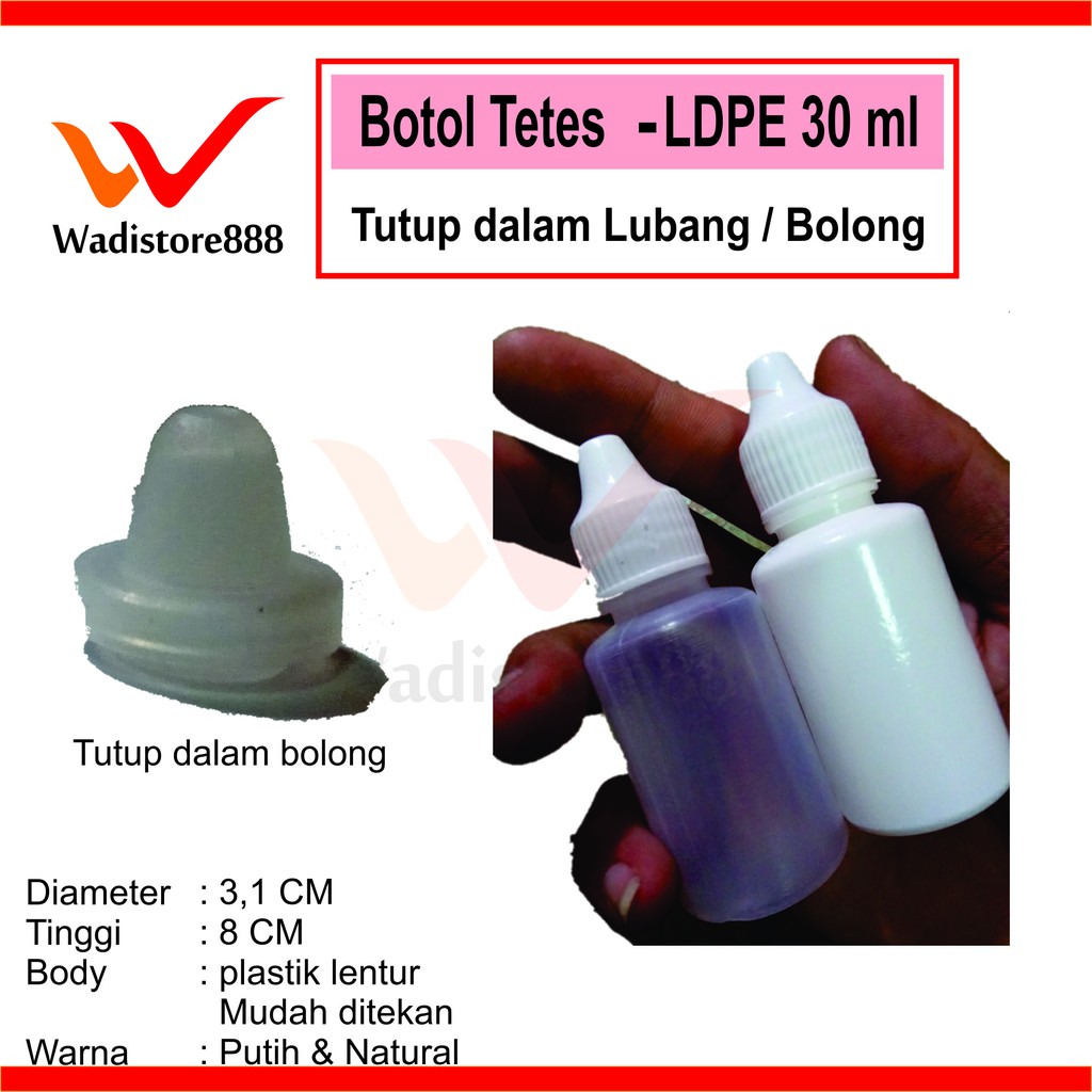 botol tetes mata 30 ml LUBANG plastik PUTIH 30ml 30cc bolong NEW