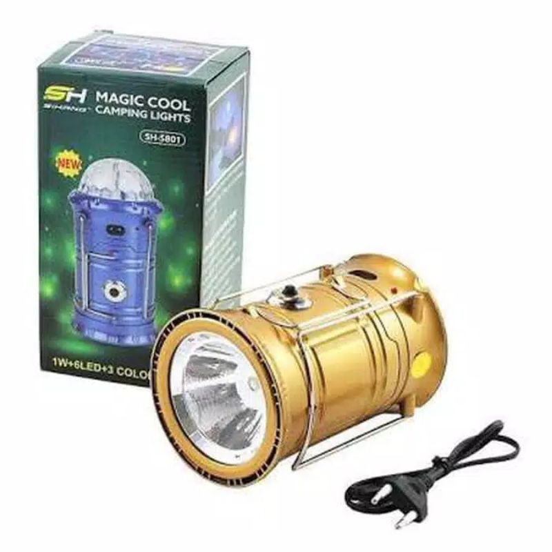 Lampu Lentera Camping SH-5801 + Senter + Lampu Disco  - Lampu Lentera Dicso