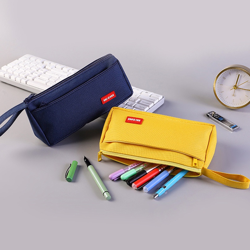 

AGOEE-Pencil Case Estojo Escolar Pencil Pouch Portable Trousse Scolaire Pen Case Solid Color Astuccio Stat