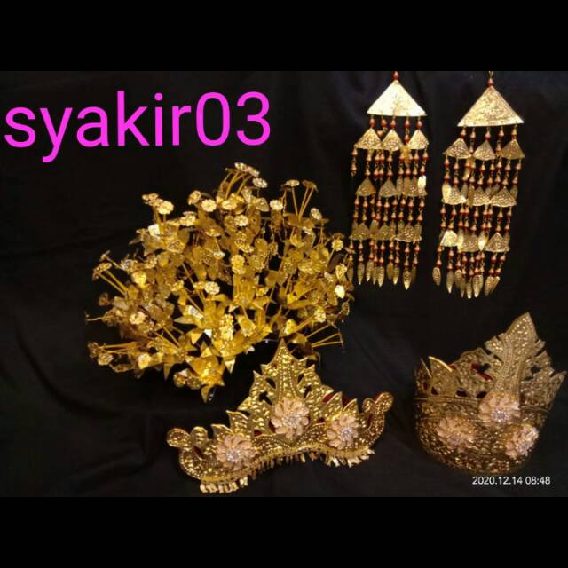 Set kepala pengantin palembang gold