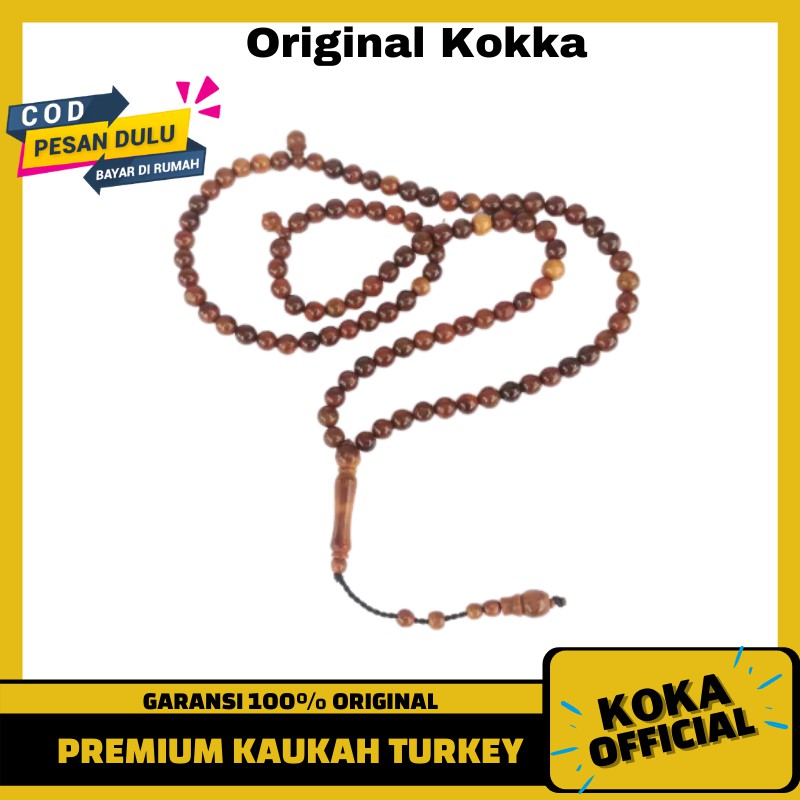 Tasbih Koka Kaukah Original 99 Butir Motif Bulat Tasbeh Kayu Koka Kokkah Asli by Kokka Official