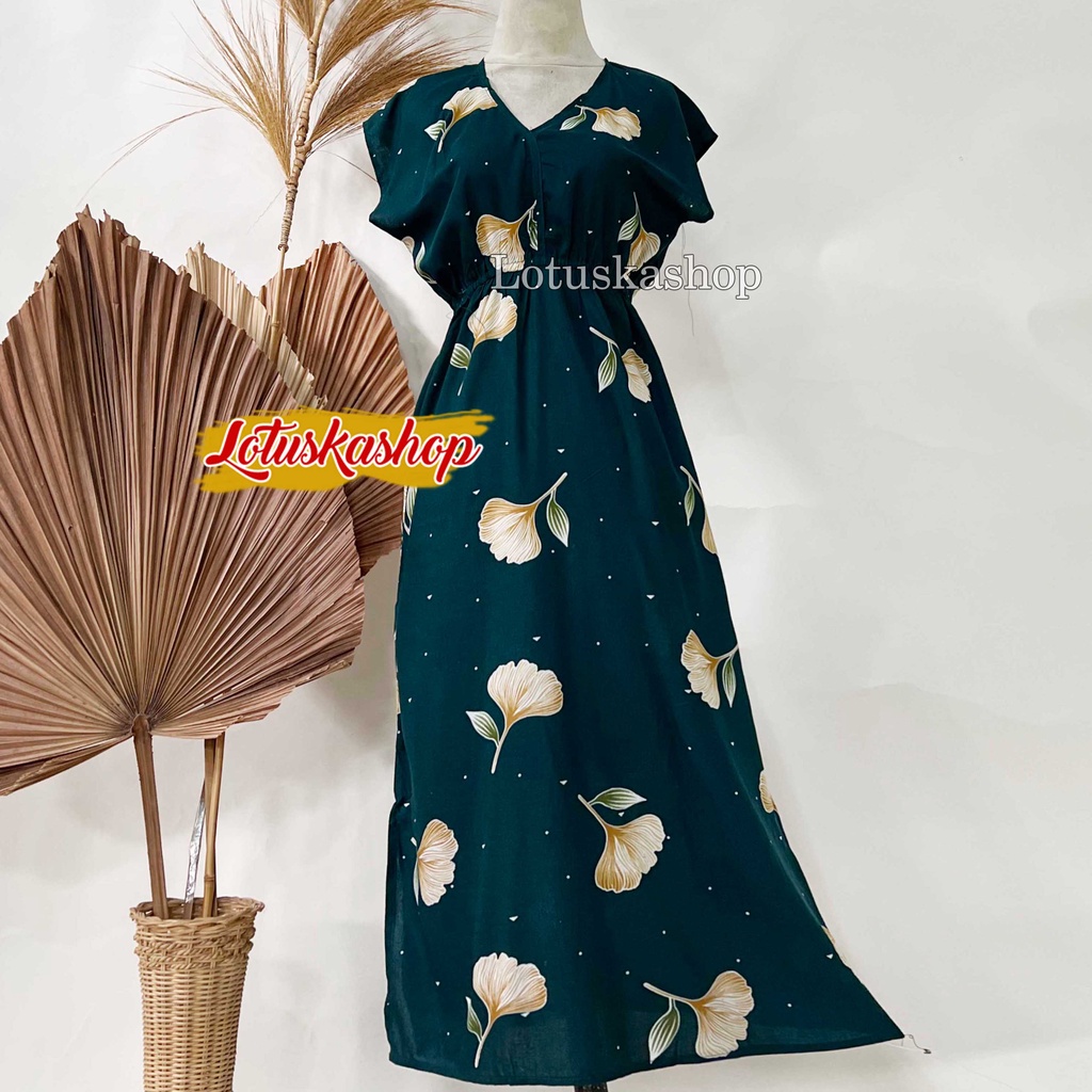 Dress Manohara Bali Panjang Mawar-Aglonema Darkycan