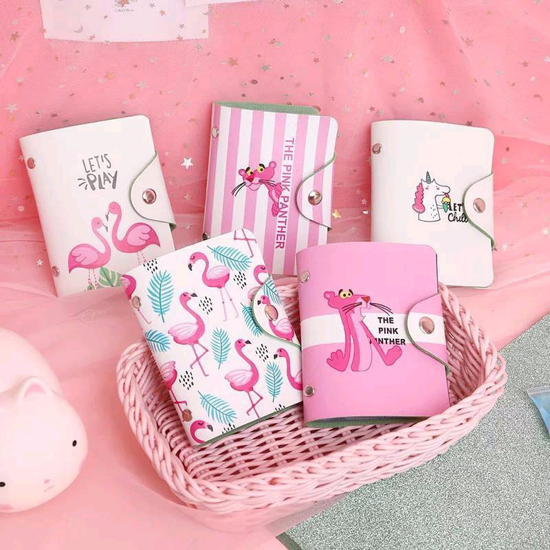 Dompet Kartu Motif Buah, Flamingo, Pink Panther  - DOMPET KARTU LUCU