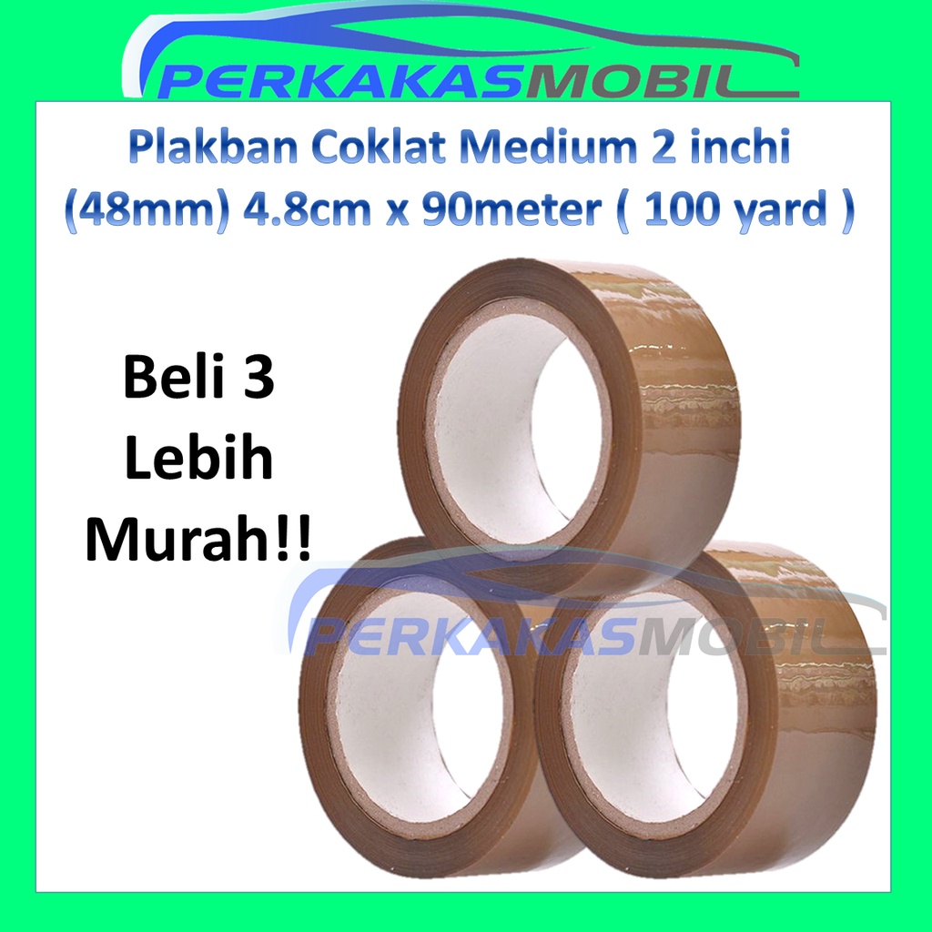 

3 pcs Lakban Selotip Isolasi Solasi Solatip Coklat Cokelat 48mmx90meter 100 yard OPP Adhesive Tape