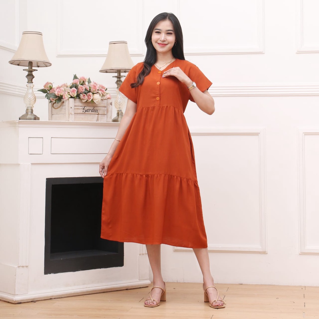 ACHSA DRESS HOME DRESS RAYON POLOS CASUAL DRESS KOREAN STYLE