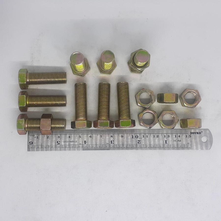 BAUT MUR KUNING M12 X 35 / BMK M12 X 35 / BAUT M12X35 KUNING / BAUT M12 / BAUT 17 KUNCI 17