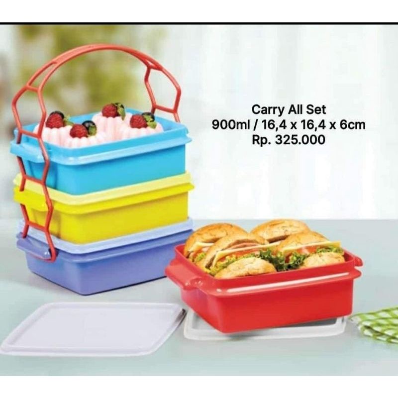 Tupperware rantang carry all set
