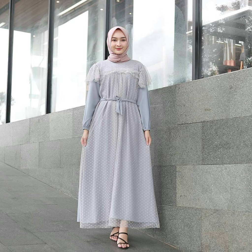 KAYLA DRESS Bahan Moscrepe Pakaina Wanita Gamis Panjang Terusan Gamis Wanita Dress Muslim Terbaru