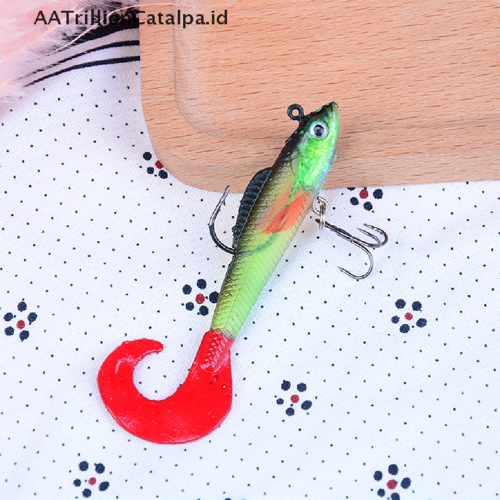 Aatrillioncatalpa 9Cm 14G Umpan Pancing Soft Bait Bentuk Cacing Bahan Silikon Dengan Kail