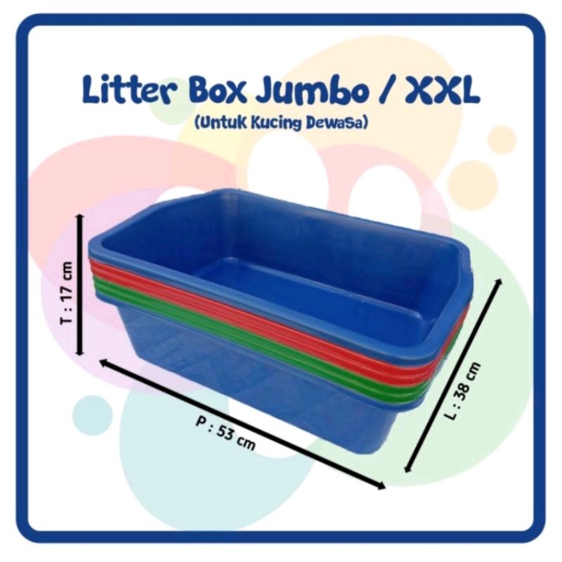 Bak Pasir Jumbo, Bak Pasir Kucing XXL, Litter Box XXL