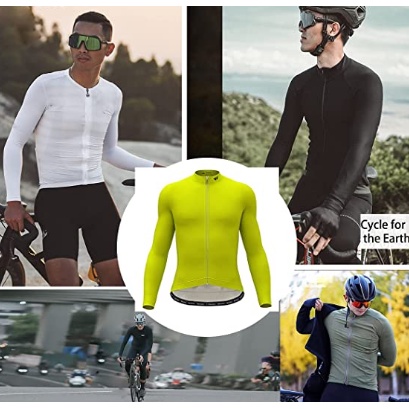 baju sepeda pria wanita mtb roadbike road bike jersey lengan panjang import fox racing warna kuning