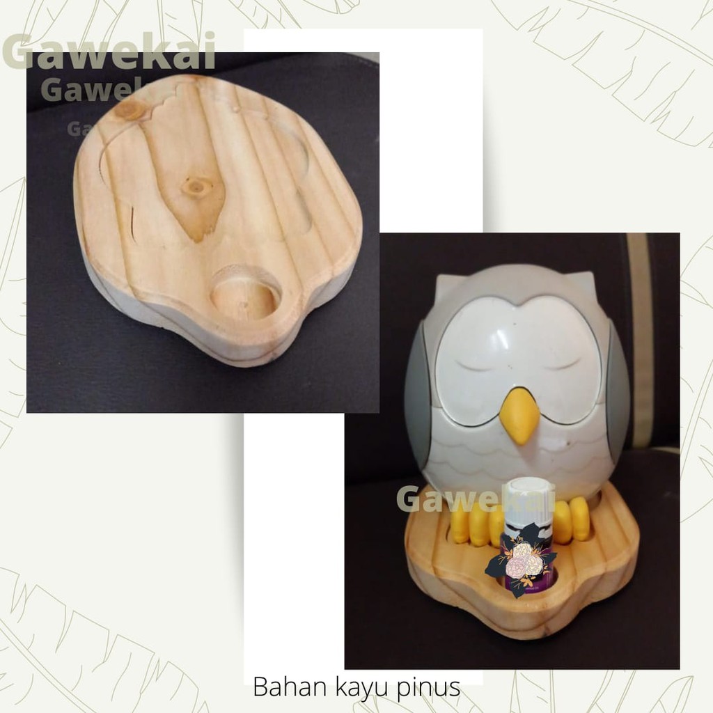 Rak Oil Tatakan Diffuser owl + 1slot oil