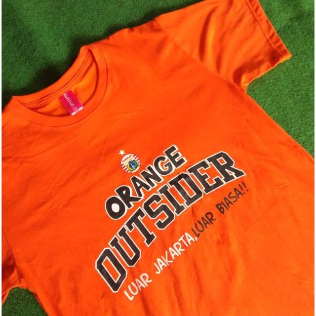 Kaos persija / jakmania, orange outsider. Untuk pria dan wanita.