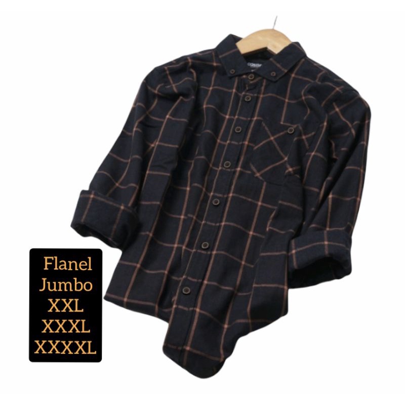 flanel jumbo XXL XXXL XXXXL lengan panjang pria/ import motif terbaru distro