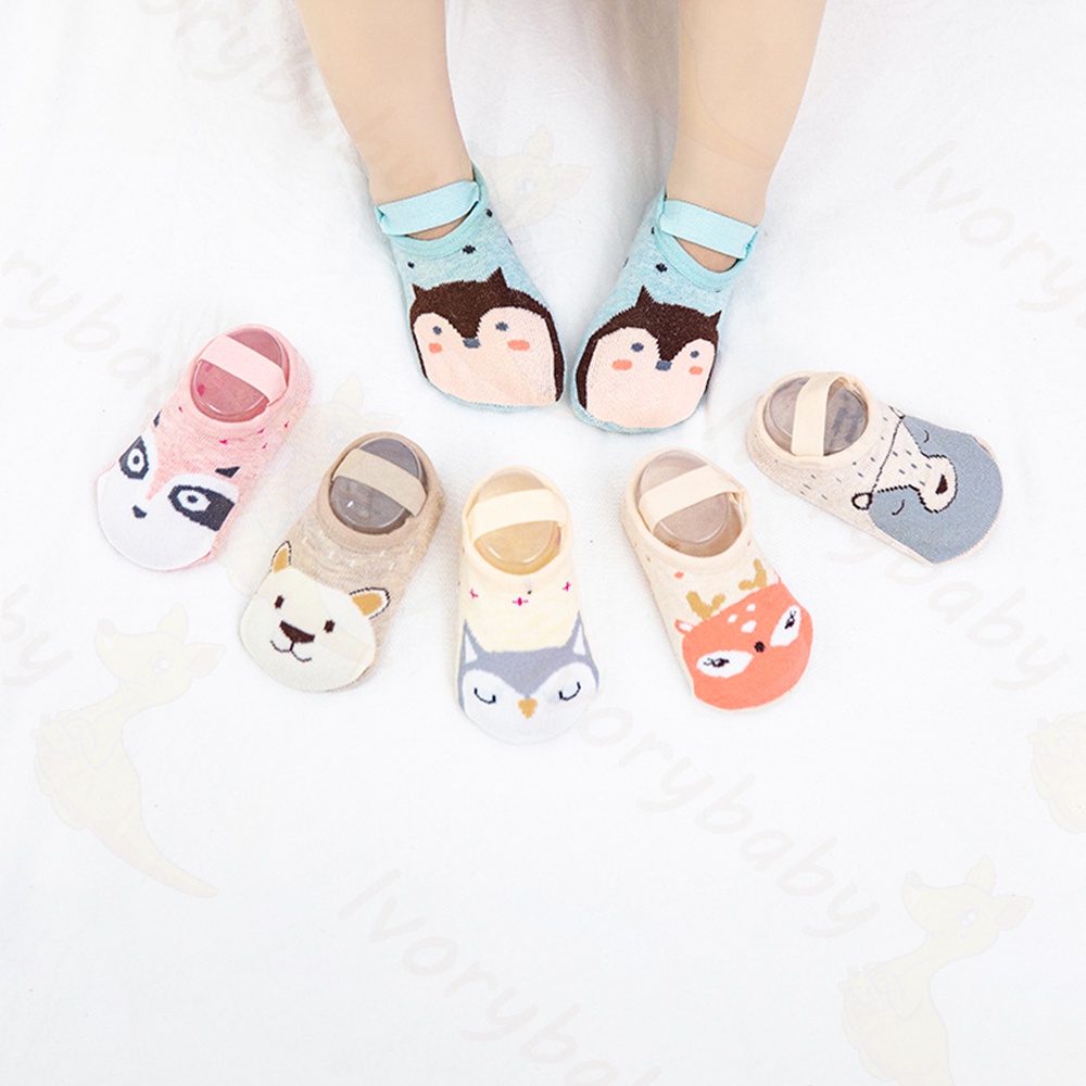 Ivorybaby Kaos kaki pendek anak bahan katun kaus kaki bayi lucu satwa