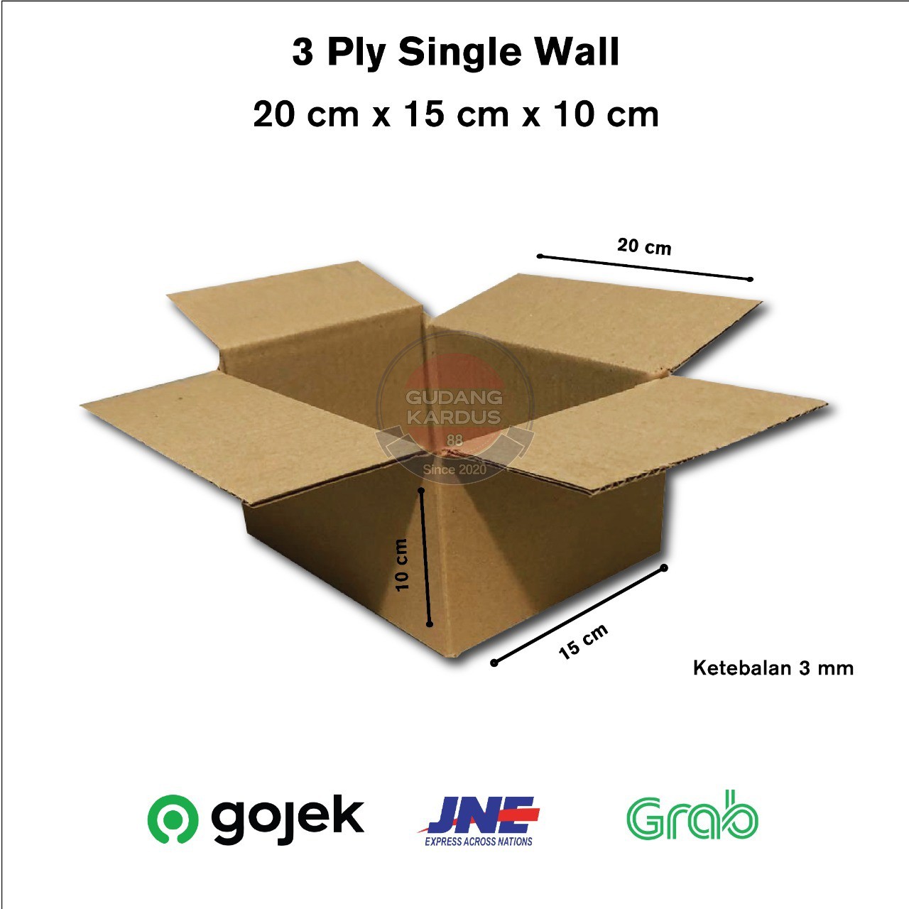 KARDUS KARTON BOX POLOS UKURAN 20x15x10 CM | Shopee Indonesia