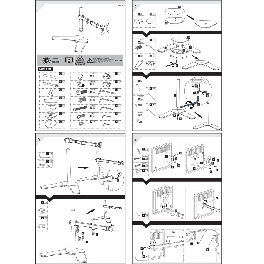 BRACKET MEJA LCD LED TV 1 Monitor 13 - 27 OXIMUS HYDRA ZL1104