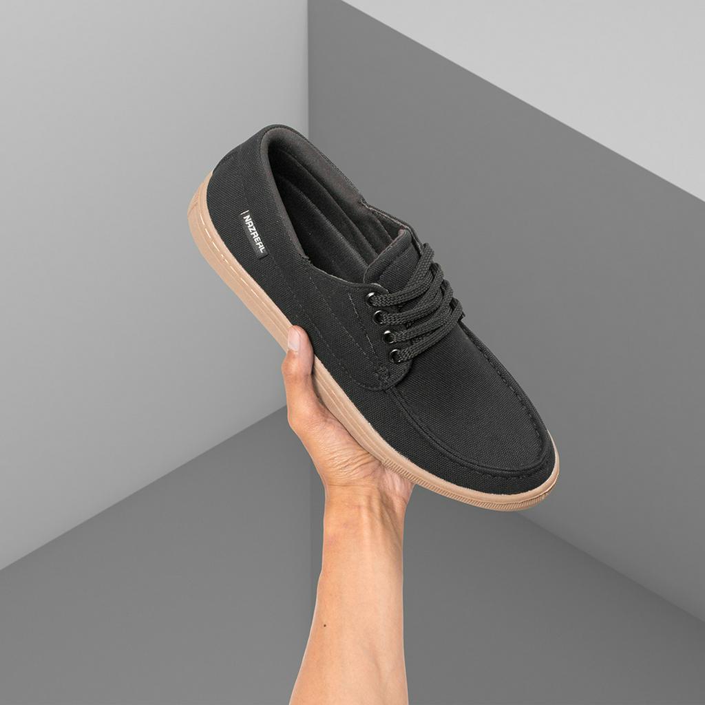 Sepatu Sneakers Pria Casual Naz Draco Black Mocca Hangout Sekolah Kerja Kuliah Travelling Shoes Original