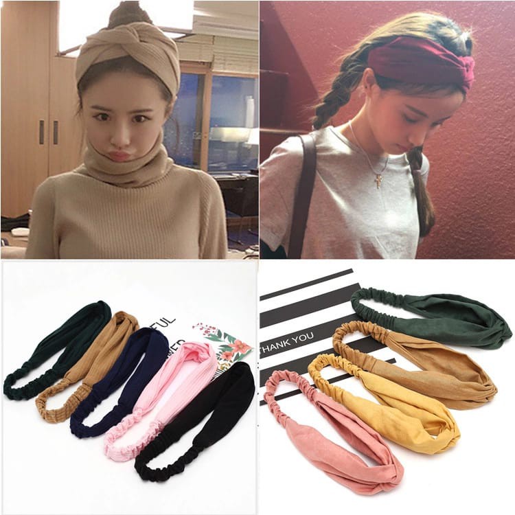 Bando Polos Salur - Bando Bandana Simpul Ala Korea -Headband - Bando Bandana Korea Untuk Wanita H49