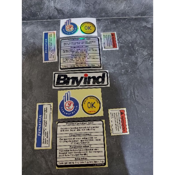 STICKER WARNING PERINGATAN YAMAHA STICKER PROSEDUR YAMAHA INDONESIA