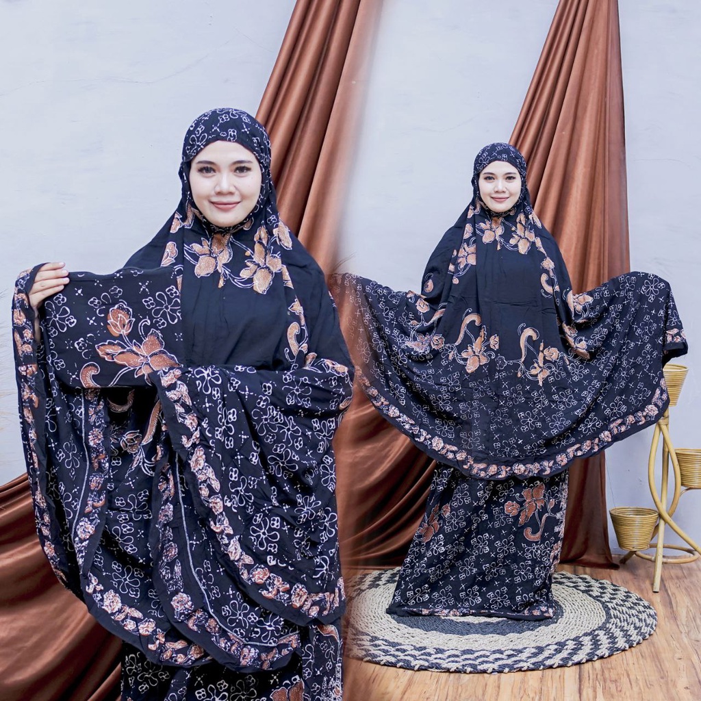 MUKENA BATIK CAP PEKALONGAN BAHAN RAYON SUPER MUKENA DEWASA JUMBO