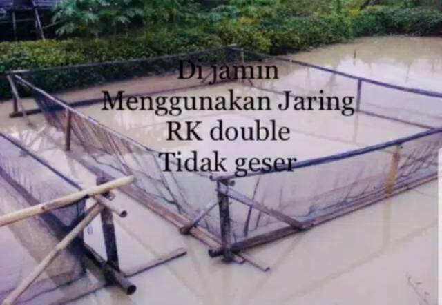 Waring RK double list hijau/Waring ikan/Keramba ikan Waring Anti Geser PerRoll 50m x 1,2m murah