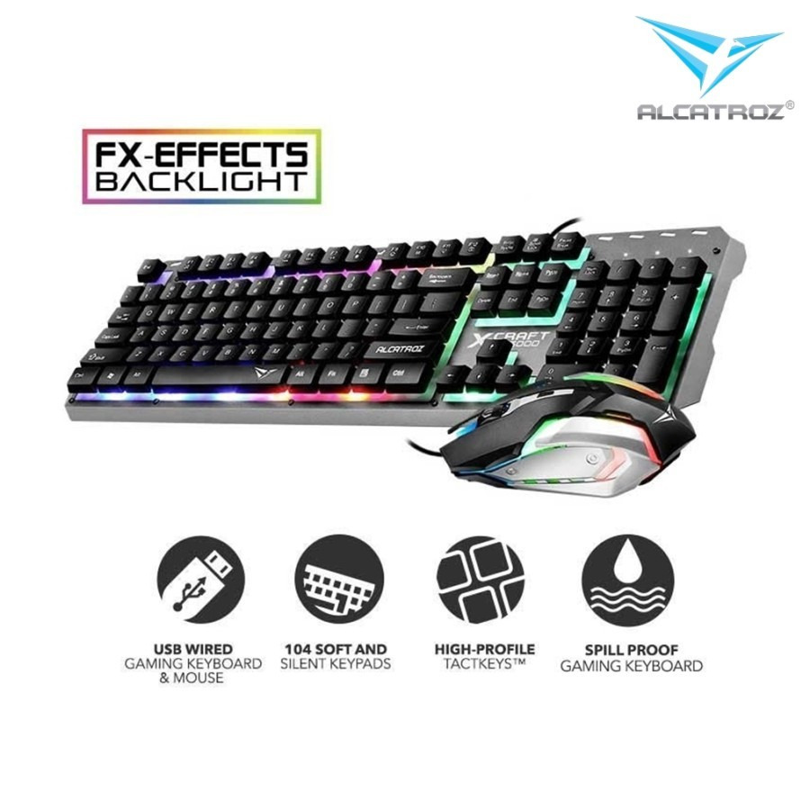 Keyboard Mouse Combo Alcatroz XC-3000 Wired 2400CPI - Alcatroz XC3000