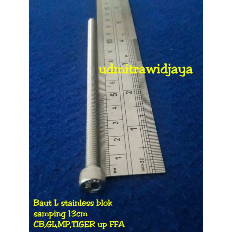 Baut L stainless blok samping 13cm CB,GL,MP,TIGER up FFA fulldrat