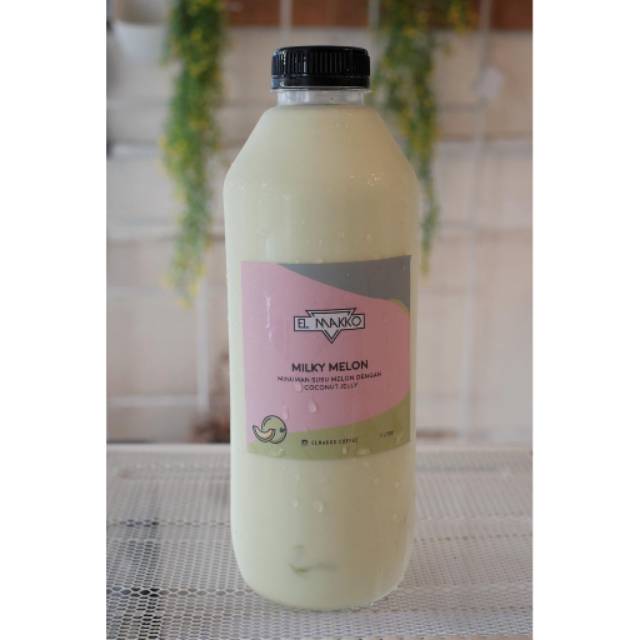 Minuman Milky Melon With Coconut Jelly 1 Liter Minuman Es Susu Melon Dengan Jelly Kelapa Shopee Indonesia