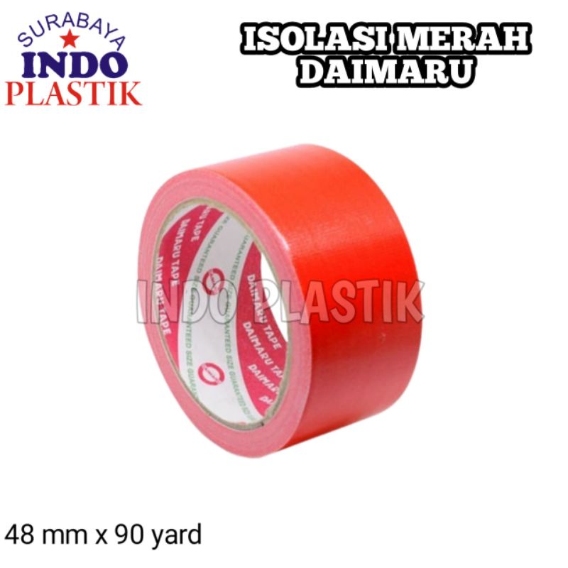 

selotip isolasi lakban daimaru warna merah plastik opp 100 meter